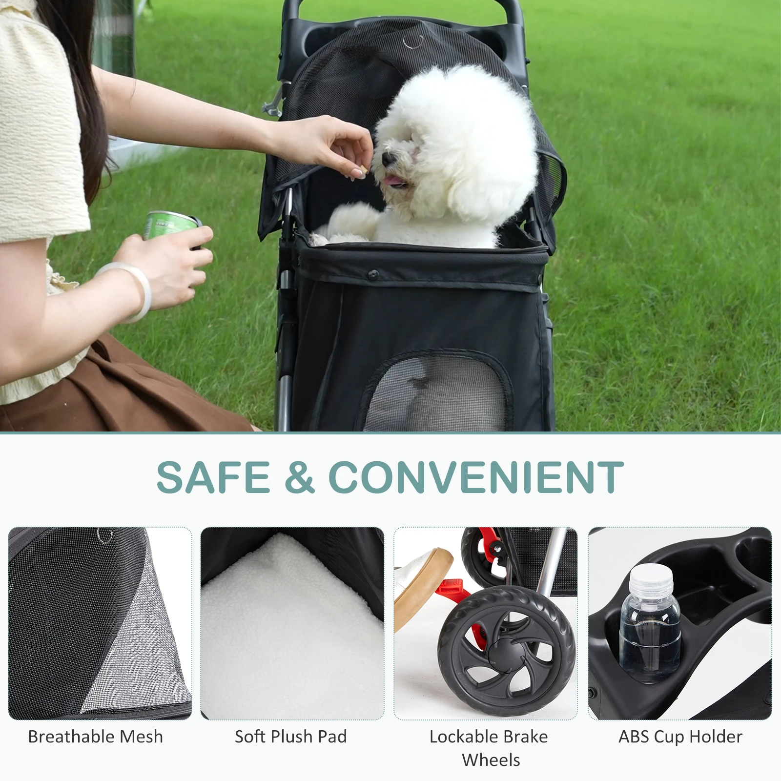 Jhk 3Wheel Foldable Pet Stroller for Small Dogs and Cats 3 | PricZone Jhk 3 Wheel Foldable Pet Stroller for Small Dogs and Cats 3 | PricZone