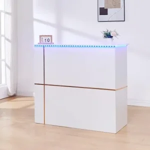 Modern Reception Desk with Lockable Drawer and LED product image