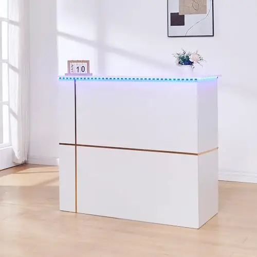 Modern Reception Desk with Lockable Drawer and LED 1 | PricZone Modern Reception Desk with Lockable Drawer and LED 1 | PricZone