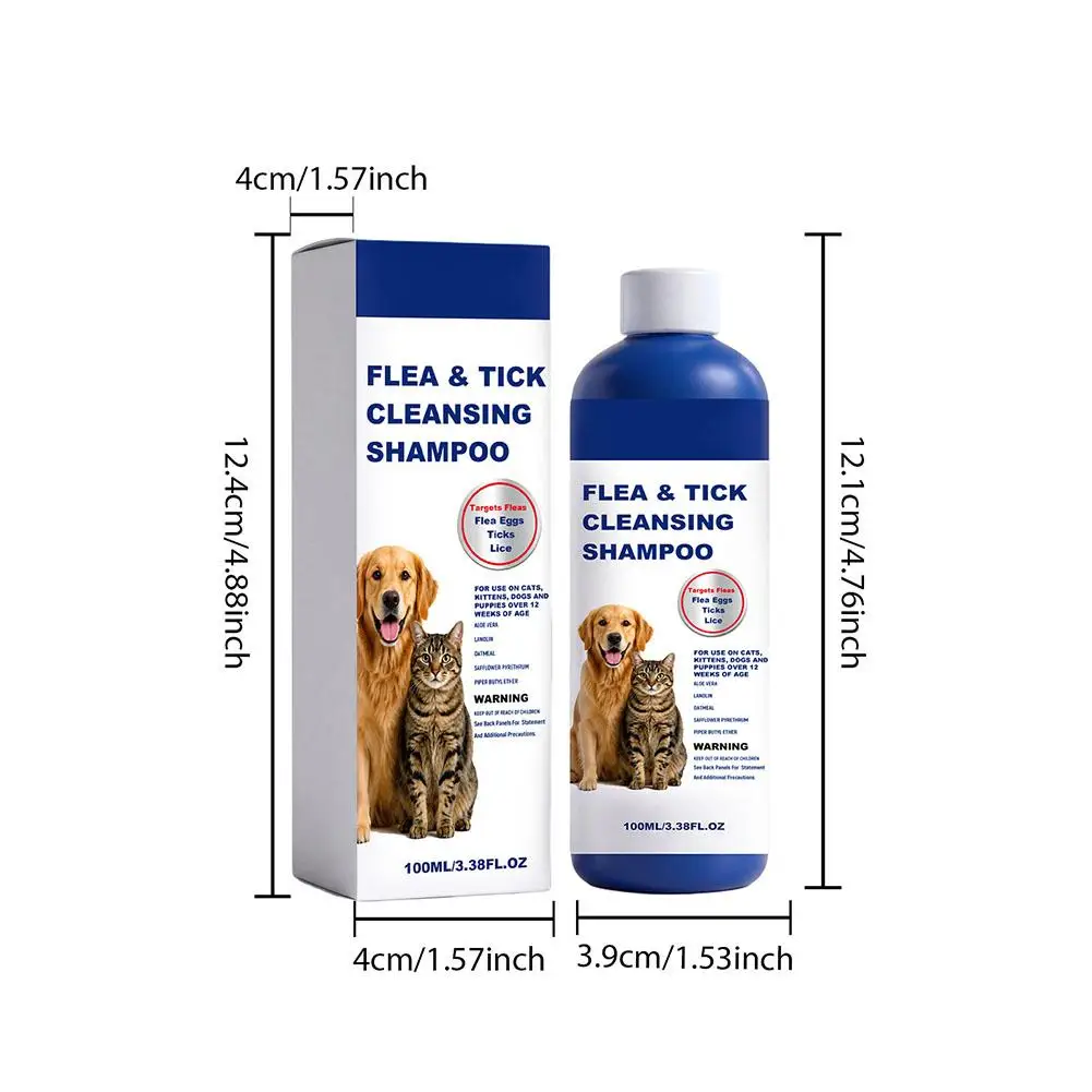 100Ml Pet Flea Tick Cleansing Shampoo Gentle Soothing 28