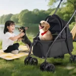 Foldable Pet Stroller for Small Medium Dogs Cats 2 In 1 6 | PricZone