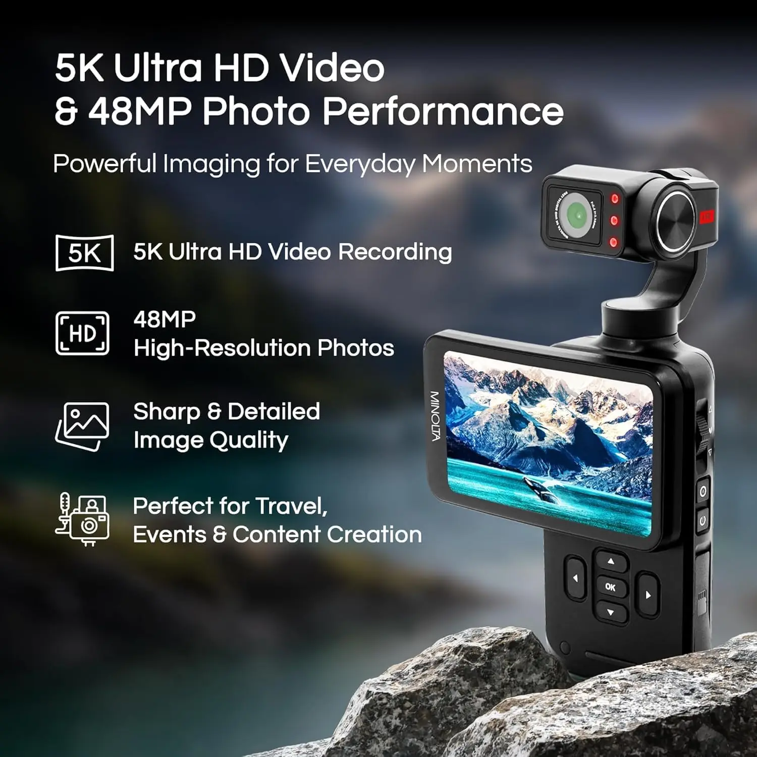 5K Ultra HD Camcorder with 3Axis Motorized Gimbal 3 | PricZone 5K Ultra HD Camcorder with 3 Axis Motorized Gimbal 3 | PricZone
