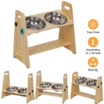 Height Adjustable Elevated Dog Bowls Tall Raised Feeder 6 | PricZone