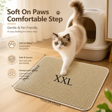 Soft Gentle Cat Litter Mat: Comfortable Honeycomb Design 2