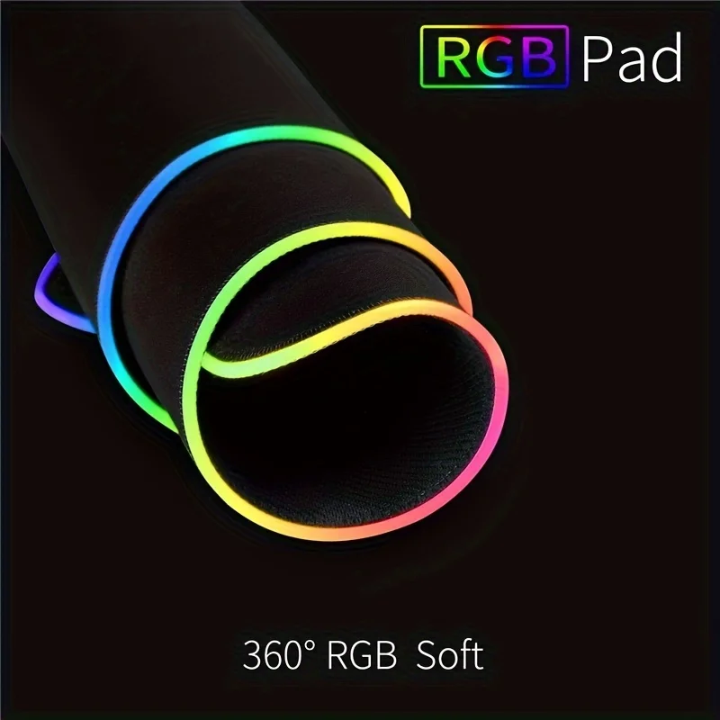 RGB Gaming Mouse Pad 0.16 Inch Thickness 13 Light Modes 11