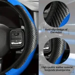 Carbon Fiber PU Leather Car Steering Wheel Cover 15 Inch 3 | PricZone