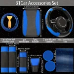 Carbon Fiber PU Leather Car Steering Wheel Cover 15 Inch 2 | PricZone
