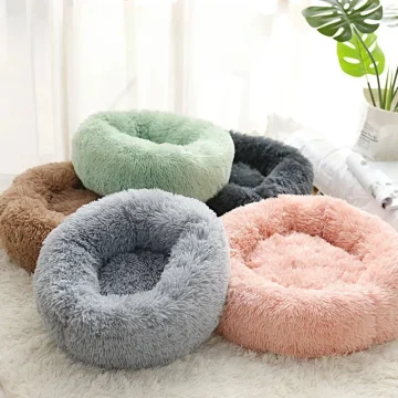 Soft Pet Cat Bed Pad Plush Warm Faux Fur Dog Calm Donut 1 | PricZone