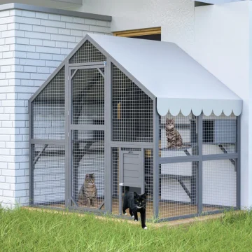 28 Square Foot Luxurious Wooden Cat House Large Outdoor 2