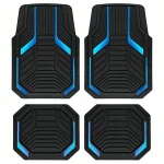 Universal All Weather Car Floor Mats Set Red Geometric 3 | PricZone