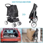 4Wheel Foldable Pet Dog Cat Jogger Stroller Travel Carrier 6 | PricZone 4 Wheel Foldable Pet Dog Cat Jogger Stroller Travel Carrier 6 | PricZone