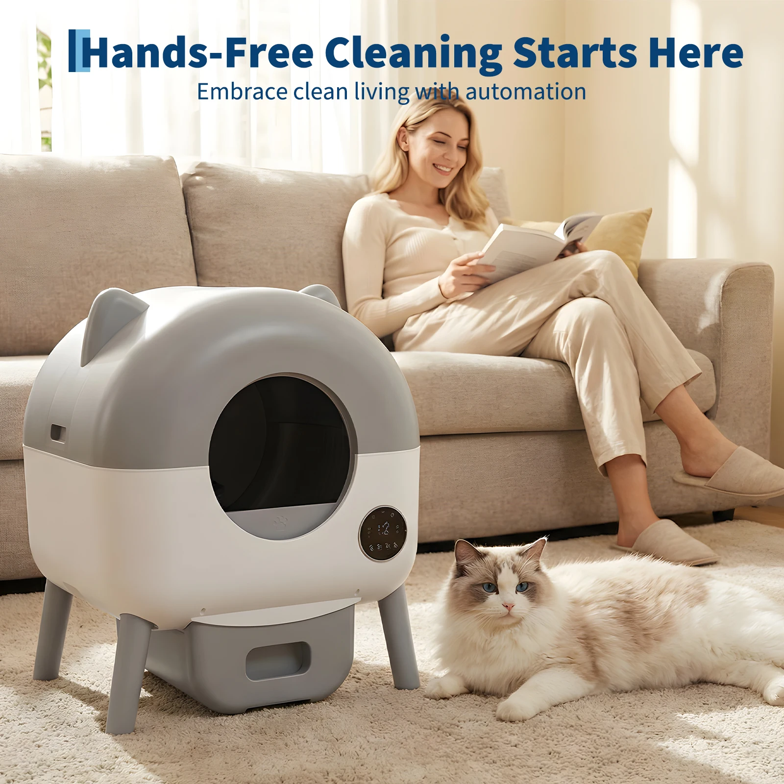 Self-Cleaning Litter Box 76L Large Capacity Automatic Cat 15