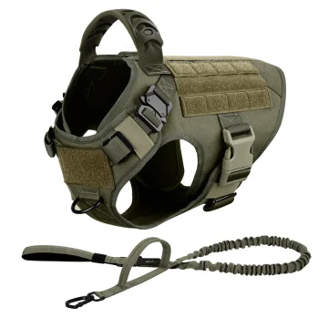 Tactical Dog Harness Leash Set for Large Dogs Military 1