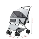 Premium Pet Stroller with Large Space 4 Wheel Stable Cart 3 | PricZone