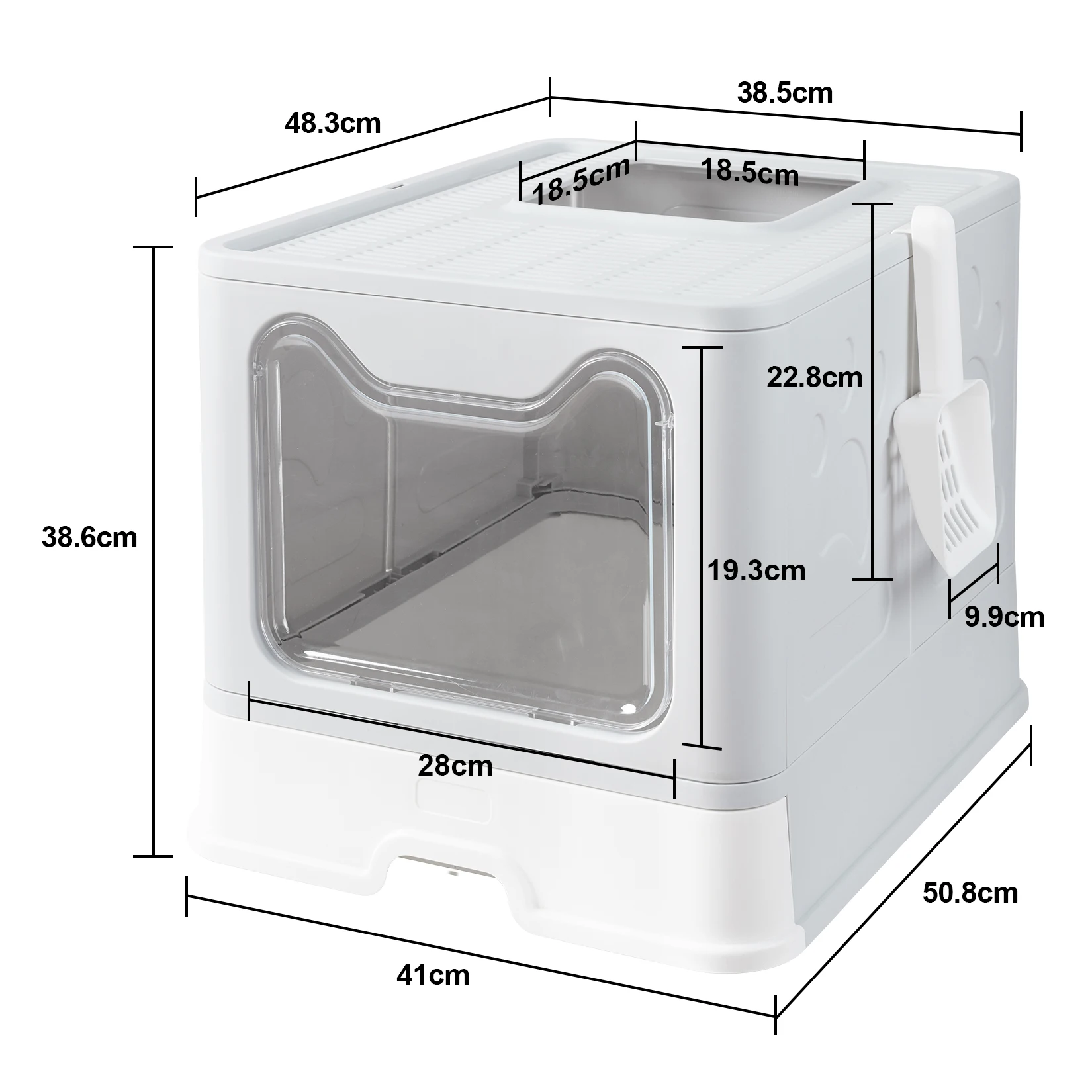 XXL Large Space Foldable Cat Litter Box with Front Entry 10