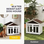 L Dog House Outdoor Indoor Wooden Kennel for Small 3 | PricZone