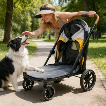 Large Foldable Pet Dog Stroller Rolling Dogs Cat Carrier 1 | PricZone