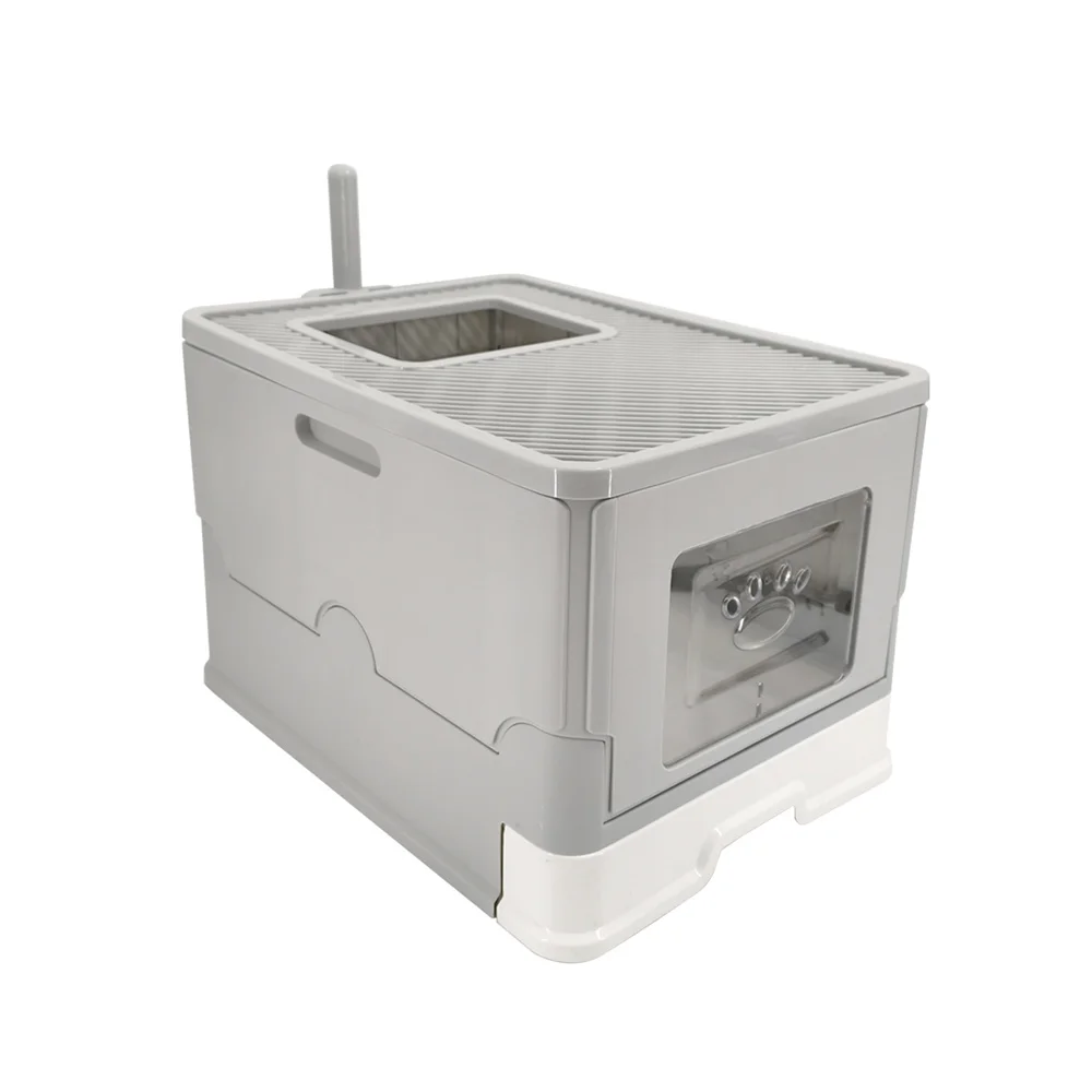 Large Cat Litter Box Kitty Sandbox Enclosed Splashproof 13