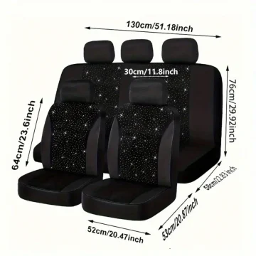 Complete Set Of 5 Shiny Car Seat Covers for Women 2