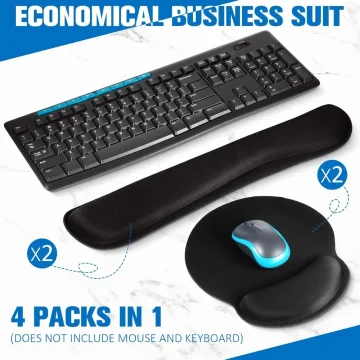 Ergonomic Mouse Pad and Keyboard Set with Wrist Support 2