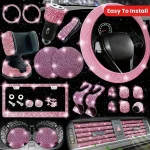 Artificial Diamond Car Steering Wheel Decoration Set Pink 1 | PricZone Artificial Diamond Car Steering Wheel Decoration Set Pink 1 | PricZone
