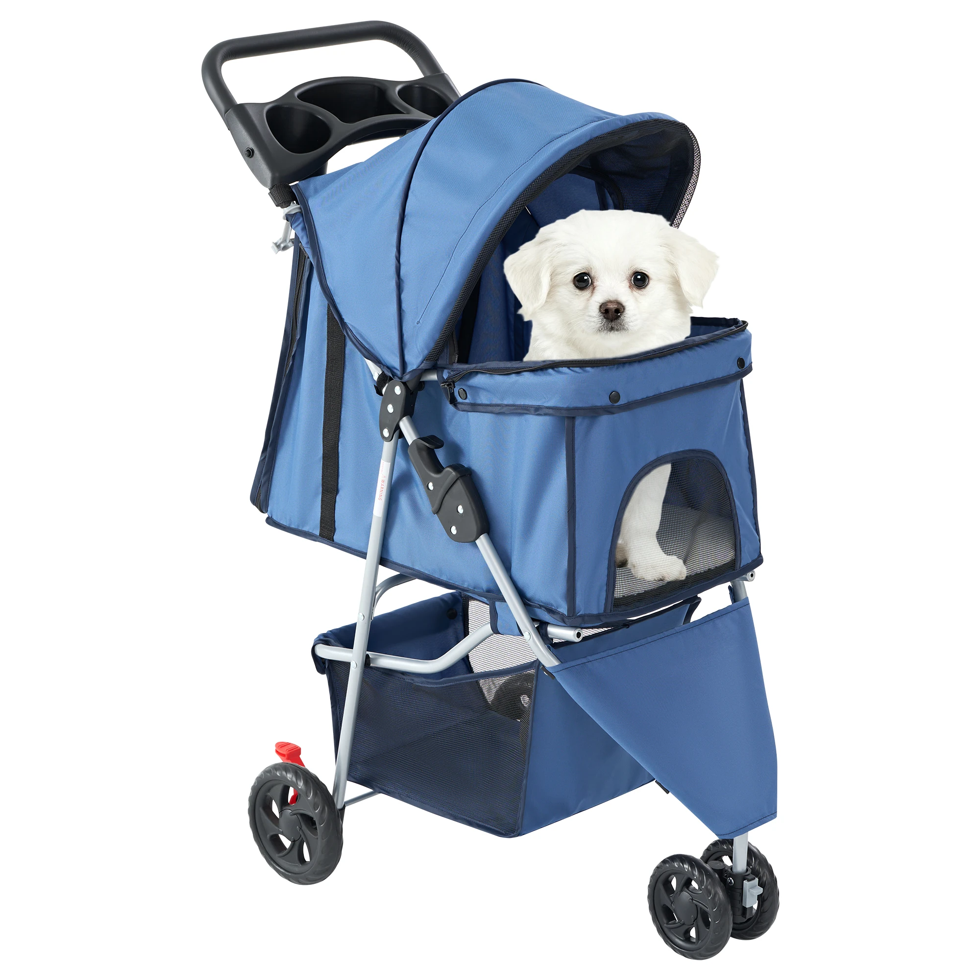 Jhk 3-Wheel Foldable Pet Stroller for Small Dogs and Cats 10