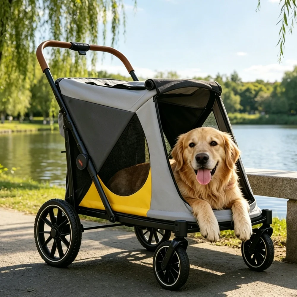 Large Foldable Pet Dog Stroller Rolling Dogs Cat Carrier 2 | PricZone Large Foldable Pet Dog Stroller Rolling Dogs Cat Carrier 2 | PricZone