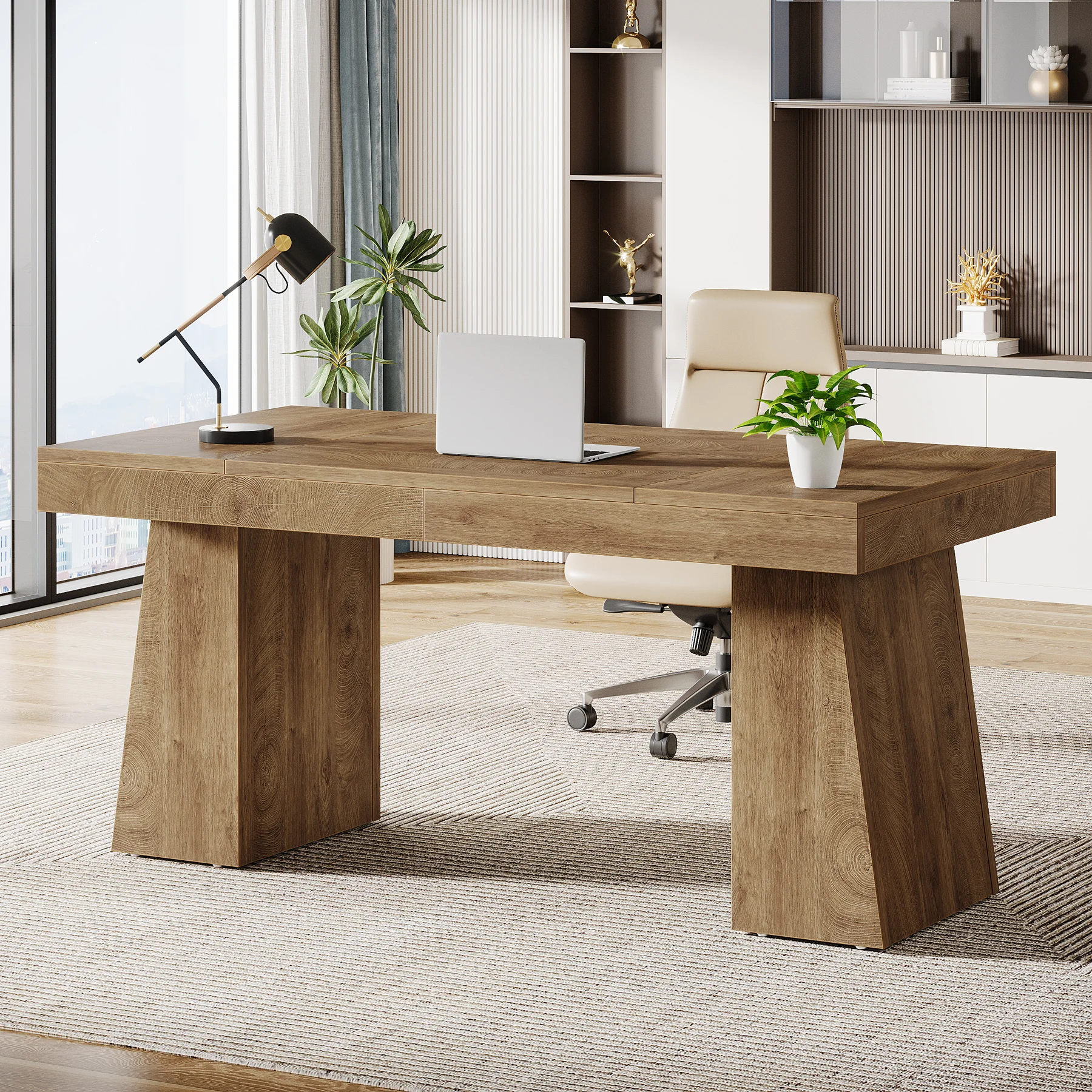 Tribesigns Executive Desk with Double Pedestal 1 | PricZone Tribesigns Executive Desk with Double Pedestal 1 | PricZone