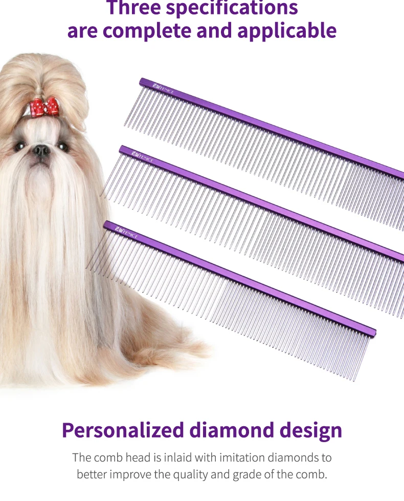 Fenice Metal Comb for Dogs Stainless Steel Pet Dog Cat Pin 31