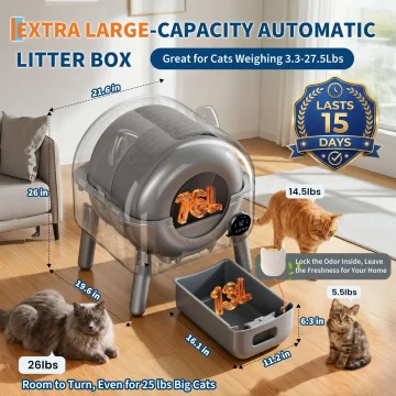Automatic Self-Cleaning Cat Litter Box 72L Large Capacity 2