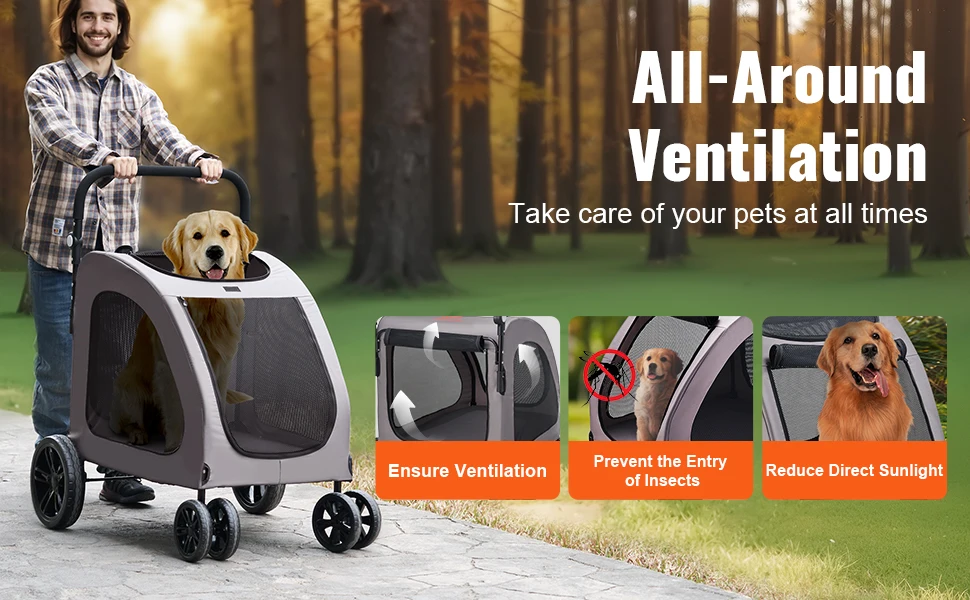 Succebuy Pet Stroller Puppy Carrier W/ Breathable Mesh 17