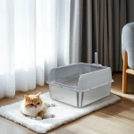 Stainless Steel Cat Litter Box Semi Open High Sided Pan 5 | PricZone