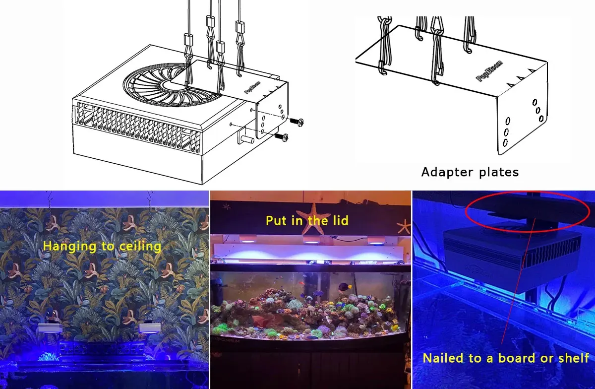 Popbloom-Rl90 WiFi LED Aquarium Light 200W Reef Marine Lamp 18