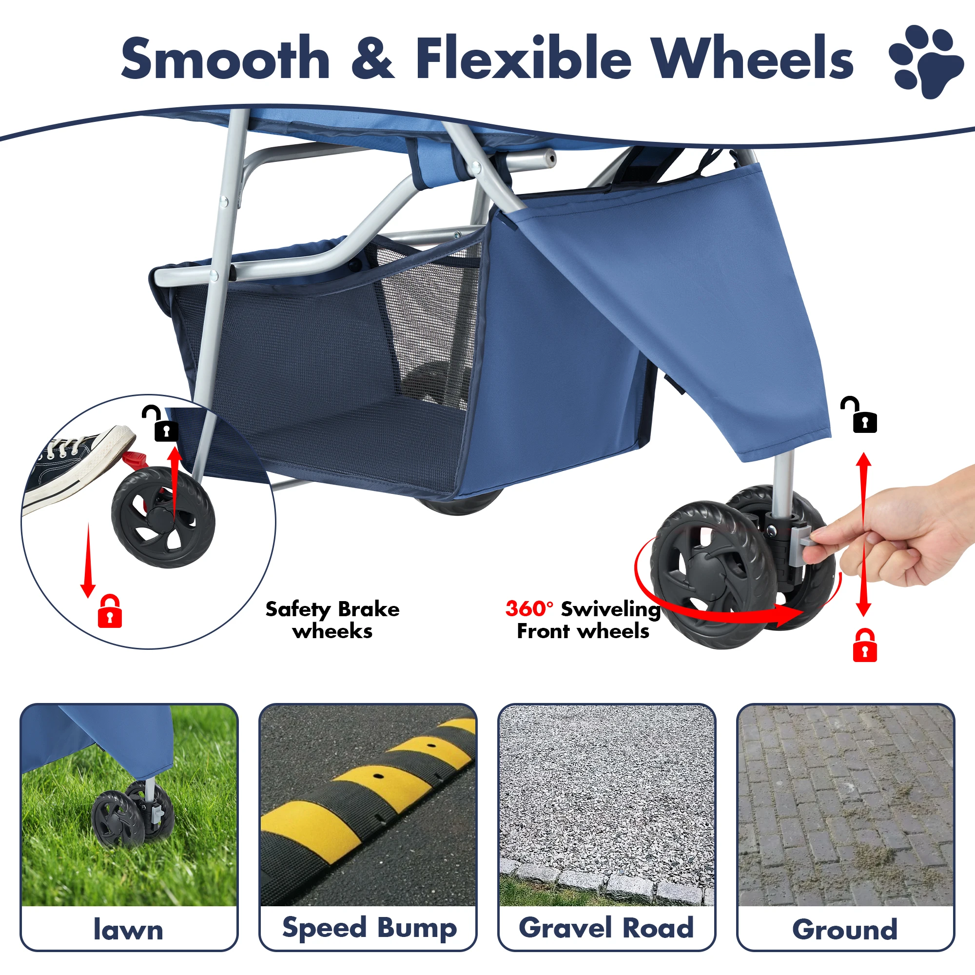 Jhk 3Wheel Foldable Pet Stroller for Small Dogs and Cats 6 | PricZone Jhk 3 Wheel Foldable Pet Stroller for Small Dogs and Cats 6 | PricZone