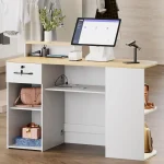 Metal Reception Desk with LED Lighting and Concealed Outlet 3 | PricZone