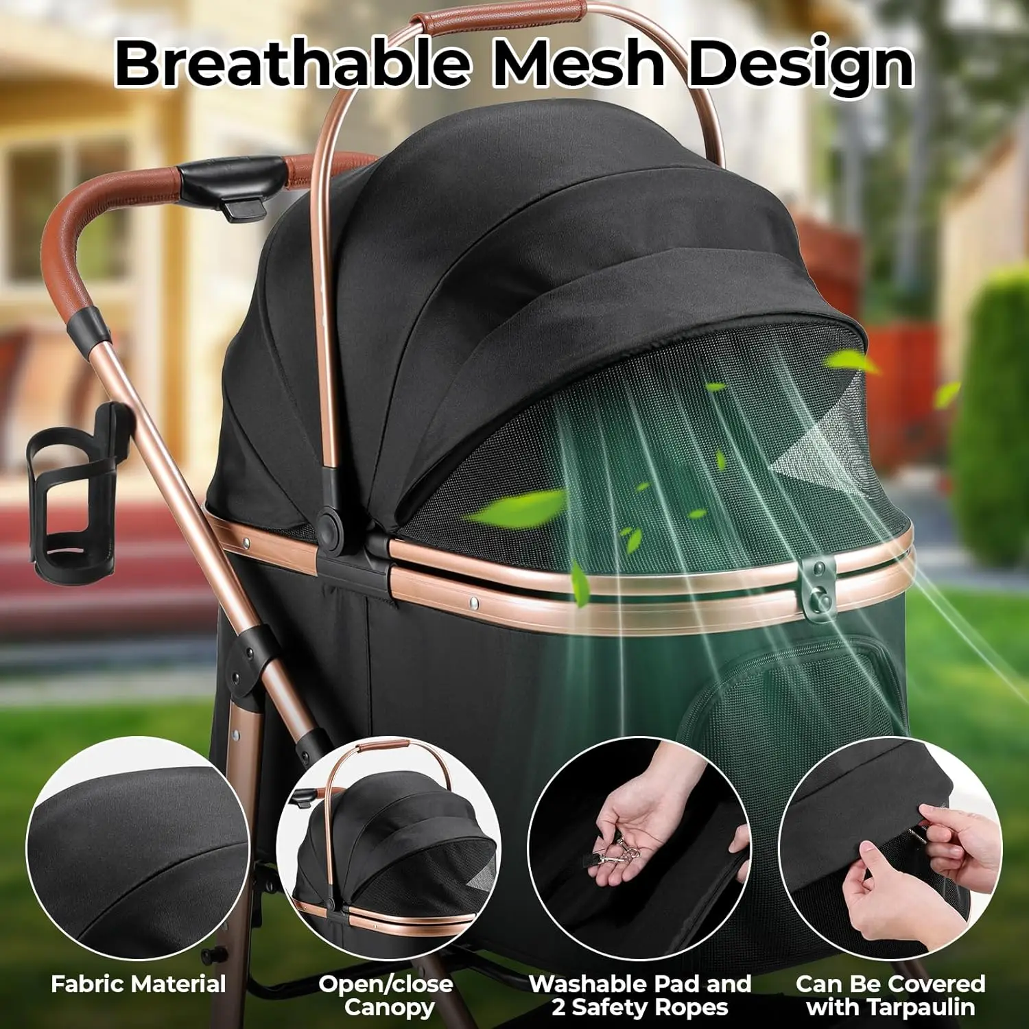 Foldable Pet Stroller for Medium DogCat Up To 55 Lbs 6 | PricZone Foldable Pet Stroller for Medium DogCat Up To 55 Lbs 6 | PricZone