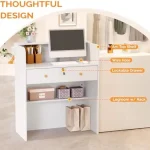 Small Front Reception Desk with Lockable Drawer 5 | PricZone