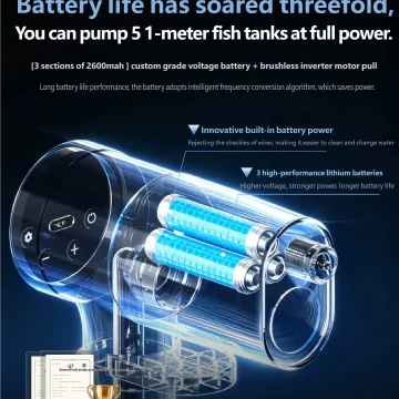Rechargeable Electric Aquarium Water Changer Gravel 2
