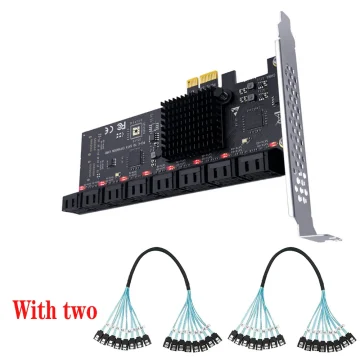 Port SATA 3.0 SSD Expansion Card PCIe x1 Adapter 1