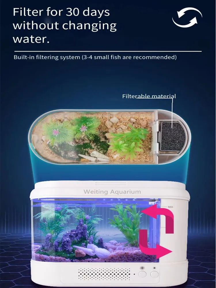 Fish Tank Living Room Small Desktop Ecological Aquarium 18