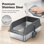 Stainless Steel Cat Litter Box High Wall Semi Enclosed Open 4 | PricZone