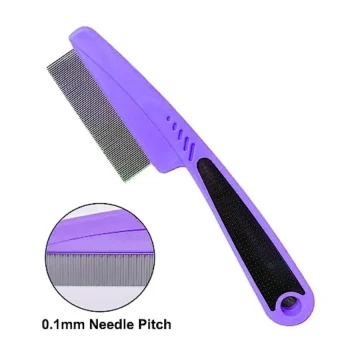Flea Comb with Rubber Handle and Tick Combs for Dogs 2