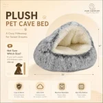 Cat Bed Round Plush Fluffy Hooded Cave Cozy for Indoor Cats 2 | PricZone Cat Bed Round Plush Fluffy Hooded Cave Cozy for Indoor Cats 2 | PricZone