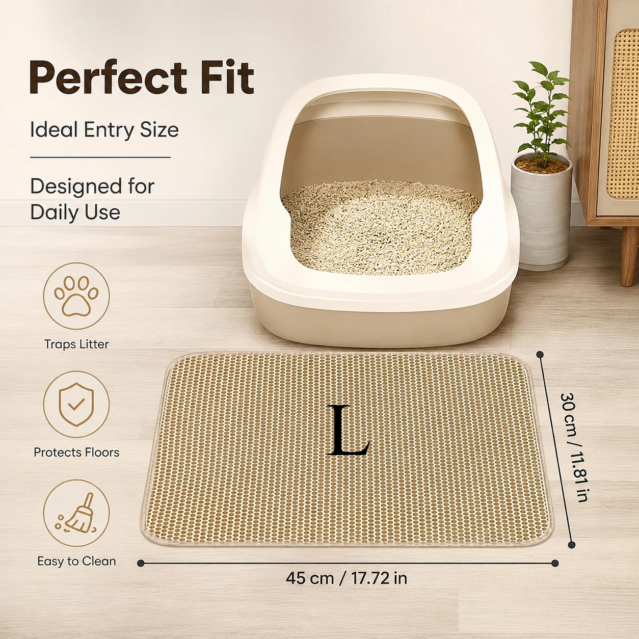 Soft Gentle Cat Litter Mat: Comfortable Honeycomb Design 8
