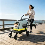 2 Size One Click Folding Dog Stroller 4 Wheel Jogger 4 | PricZone