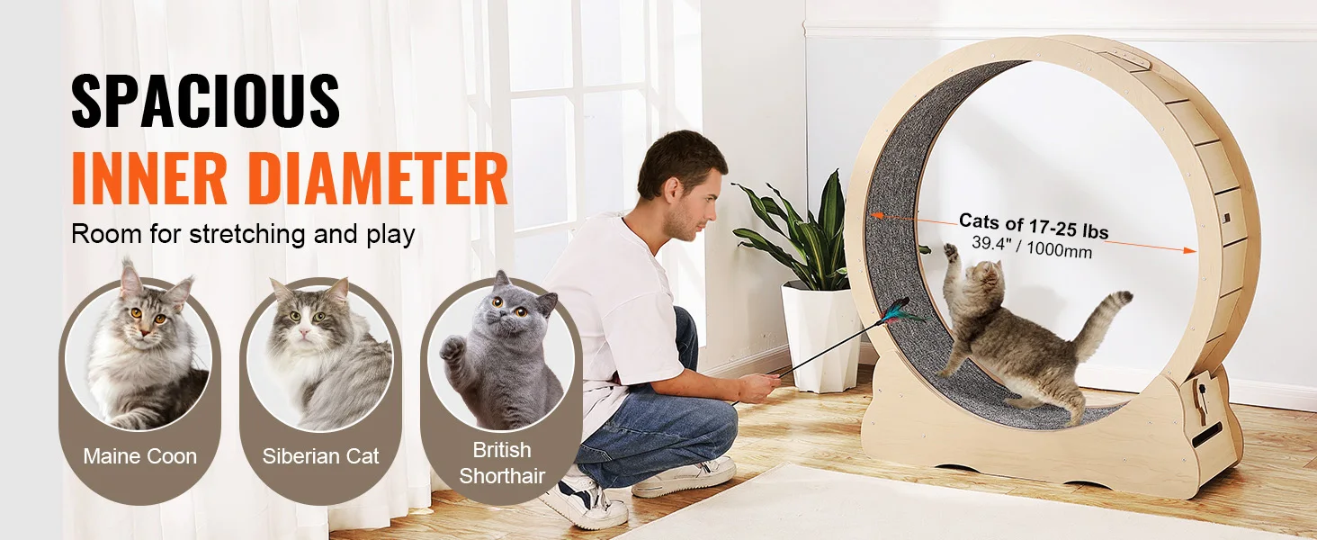 Wooden Cat Exercise Wheel Large Indoor Treadmill 20