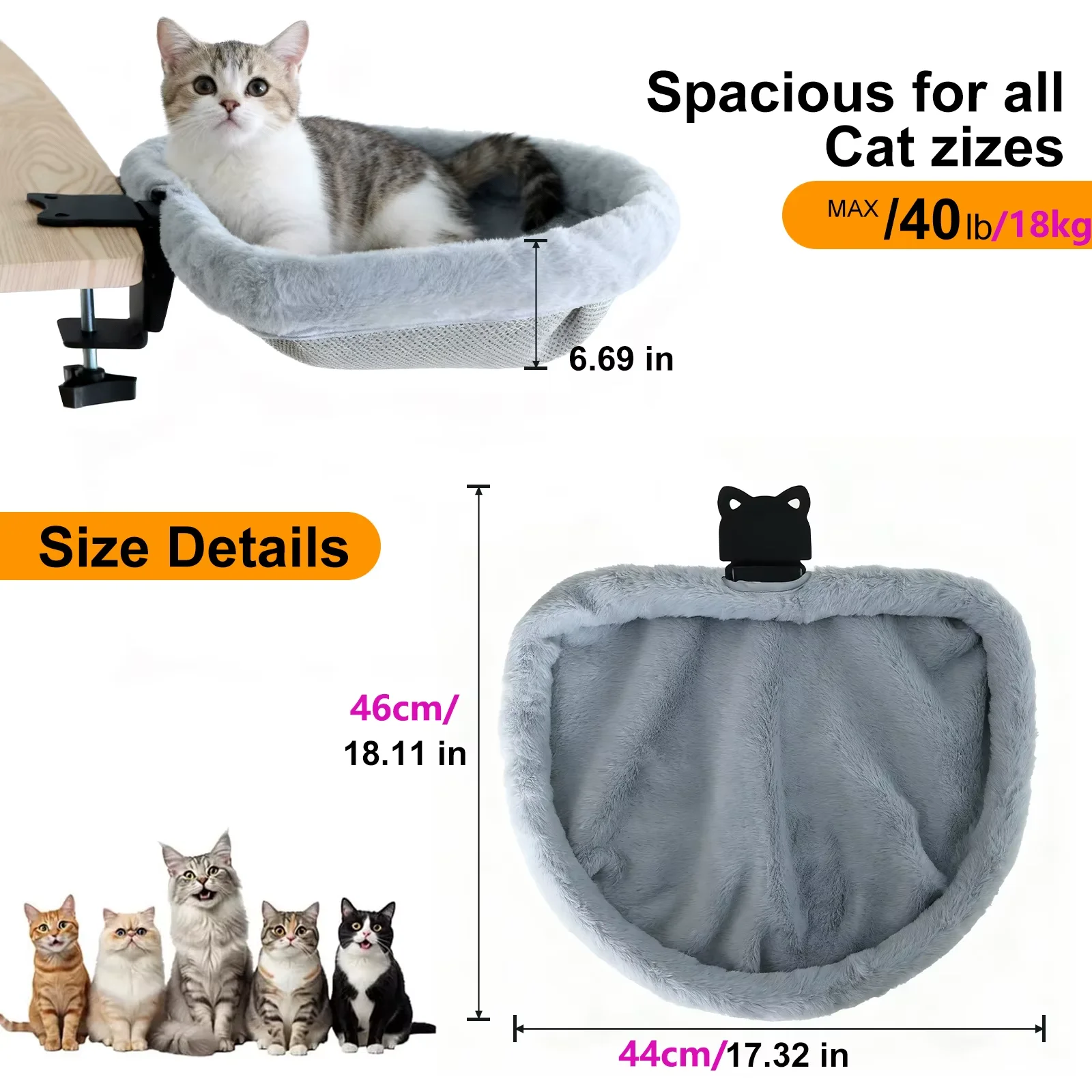 Foldable SemiCircular Cat Desk Bed Space Saving Hammock 2 | PricZone Foldable Semi Circular Cat Desk Bed Space Saving Hammock 2 | PricZone
