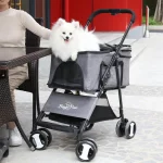 Pet Dog Stroller Foldable Travel Carrier Strolling Cart Cat 3 | PricZone