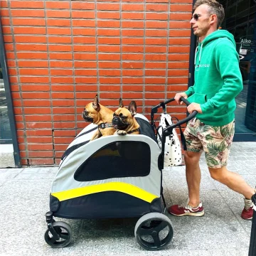 Premium Dog Stroller Pram 4 Wheel Foldable Cart Travel Walk 1 | PricZone