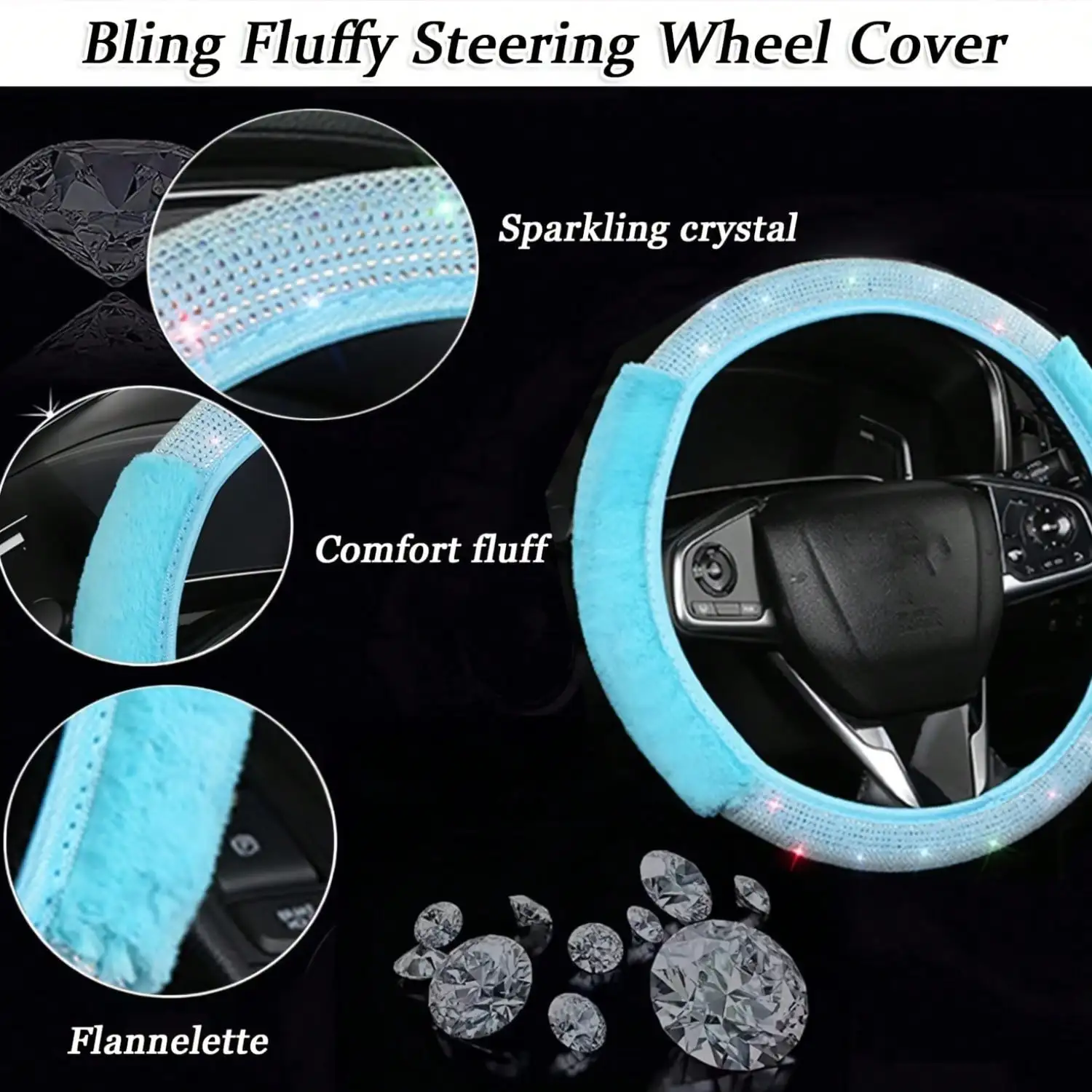 Piece Plush Car Interior Accessories Set Imitation Diamond 3 | PricZone Piece Plush Car Interior Accessories Set Imitation Diamond 3 | PricZone